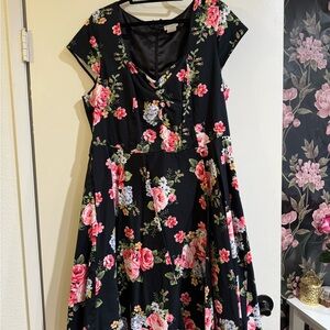 City Chic Pink Flutter Sleeve V-Neck Midi Dress